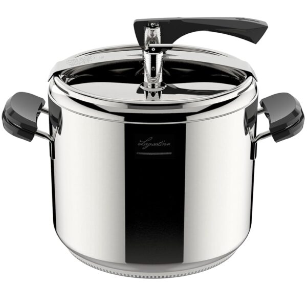 Lagostina La Classica Lagofusion Pressure Cooker, Diameter 26 cm, Capacity 12 L, with Basket, Recipe Book and Ecobox, Bakelite Handles, Weight Valve and Lagofusion Base