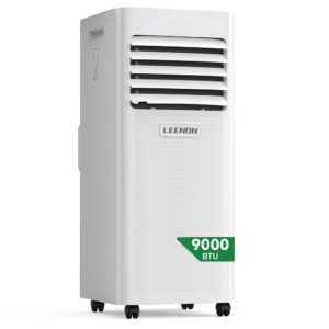 LEENON Mobile Air Conditioner 9000 BTU, 4-in-1 Cool Dehumidifying Fan & Sleep Mode, 2.6 kW Mobile Air Conditioner with Exhaust Hose, Remote Control / 24 Hours Time for Home...