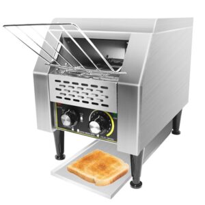 LYFDPN Commercial Electric Conveyor Toaster, 13kg Stainless Steel Chain Toaster, with Double Heating Tubes, Upper and Lower Heating
