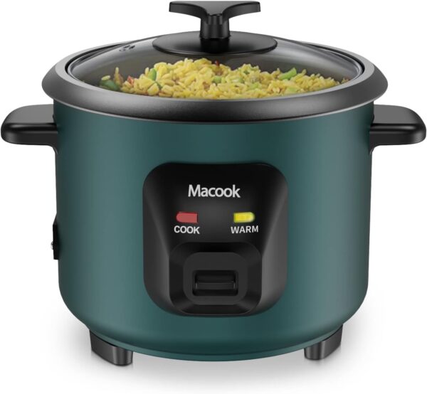 Macook Rice Cooker (0.6 Litres, 3 Cups) 300 W - Small Rice Cooker for 1 to 6 People, Non-Stick Coating, Automatic Warming Function, Anti-Dry Burner Function
