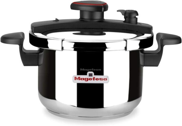Magefesa Astra Pressure Cooker 18/10 Stainless Steel, Energy Efficient, Comfortable and Easy Closure, Healthy Cooking, Suitable for Induction Cookers (4L)
