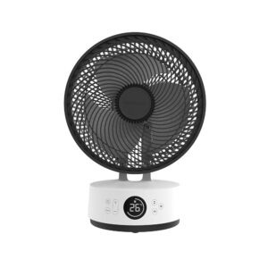 MEACO MeacoFan Sefte® Table Fan - 10 Inch Air Circulator with 12 Speeds - Horizontal and Vertical Oscillation - 3 Oscillation Ranges - Ultra Quiet, Remote Controlled Cooling, Black