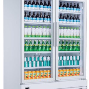 METRO Professional Double Beverage Fridge GSC2100, Steel/Glass, 120 x 72.5 x 206.6 cm, 930 L, with Lock, White (White)