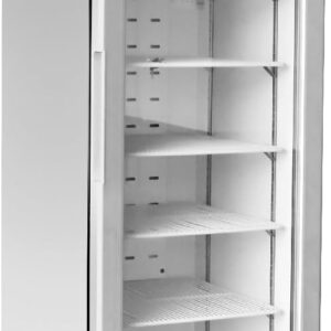 METRO Professional Freezer GSC240N, stainless steel/glass, 59.5 x 64 x 188.5 cm, 240 L, air cooling, 550 W, with lock, silver