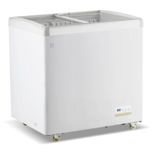 METRO Professional GICC1192 184L Freezer with Sliding Glass Door, 3 Shelves, Door Lock, Temperature Alarm, Wheels, White