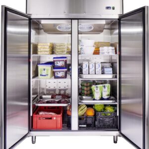 METRO Professional GRE1400 Fridge Self-Locking Door, Stainless Steel, 131.4 x 80.5 x 206.5 cm, Silver, 940 L