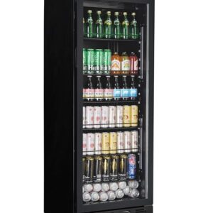 METRO Professional GSC4280B Metal Glass Drinks Fridge 280L Vented Cooling 210W with Lock Black