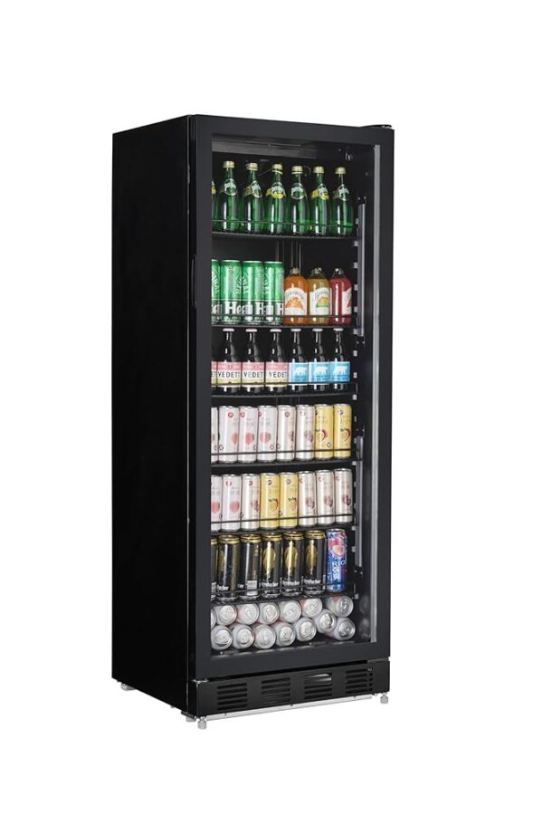 METRO Professional GSC4280B Metal Glass Drinks Fridge 280L Vented Cooling 210W with Lock Black