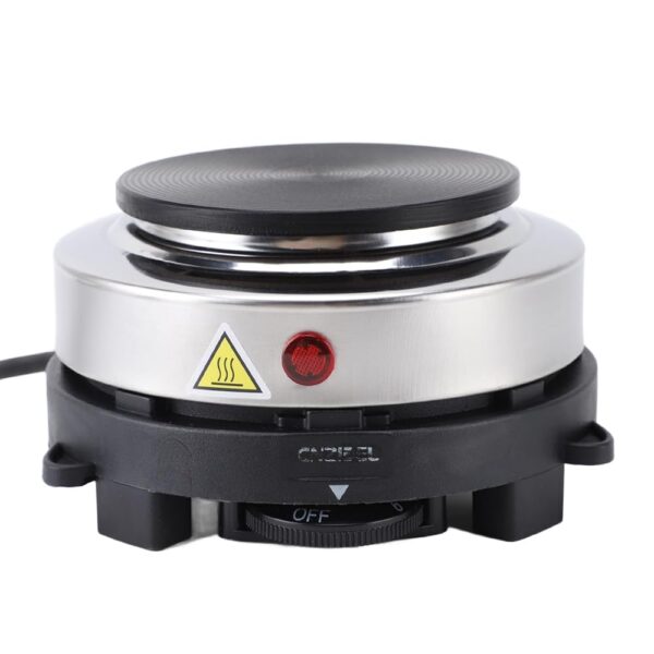Mini Cooking Plate, 500W Stainless Steel Small Moka Pot Heating Plate, Electric Portable Hot Plate with 6 Speeds for Home, Hotel, Office, Camping, RV (EU Plug