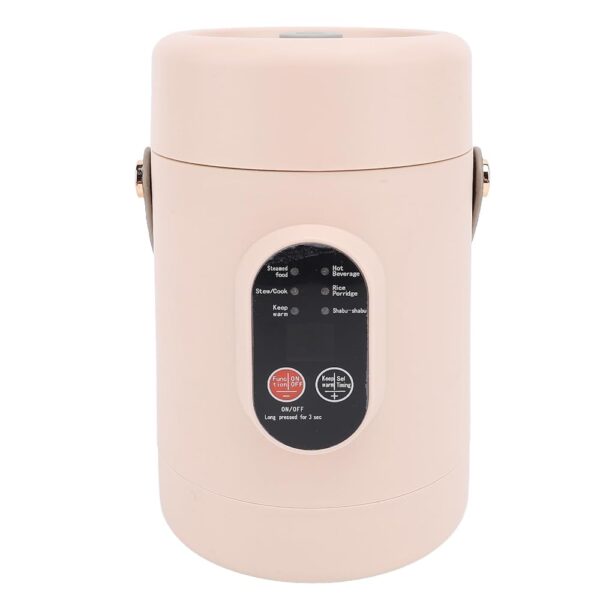 Mini Electric Saucepan 500W Portable Casserole Pot for Rice, Egg Noodles, Porridge, Electric Cooker with Viewing Lid, Keep Warm Function for Home, Travel, Camping, Office (EU)