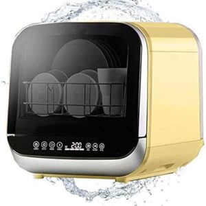 Mini Tabletop Dishwasher, Portable Countertop Dishwasher, Compact Adjustment Rack, Free Installation, Energy Efficient for Home Restaurant
