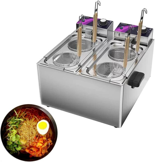 MNSSRN Multifunctional Pasta Cooker, Commercial 4-Hole Pasta Cooker, 2000 W Macaroni Vegetable Dumpling Stove, Used in Restaurants and Hotels