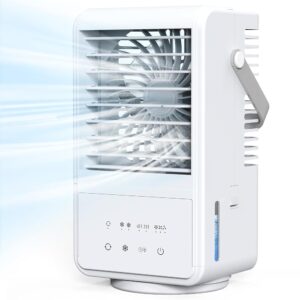 Mobile Air Conditioner, 1000 ml Mobile Air Conditioner, Portable Air Cooler, Small 4-in-1 Air Cooler, Personal Fan, 2/4H Timer, 3 Speeds, 90° Oscillation for Home