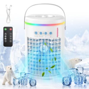 Mobile Air Conditioner, Air Cooler, 1400 ml Portable Mini Air Conditioner and Humidifier with Remote Control, 3 Speed Mini Evaporative Air Conditioner Air Cooler for Home,...