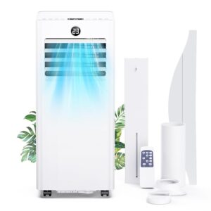 Mobile Air Conditioning - 7000BTU Mobile Air Conditioner with Exhaust Hose, Cooling/Ventilation/Dehumidification/Sleep Mode All-in-1, Digital Display & Remote Control, 360°...
