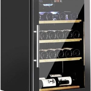 MOLVUS Wine Fridge - Red Wine Fridge, Countertop Wine Cooler - Freestanding Compact Mini Wine Fridge with Digital Control, Removable Beech Rack