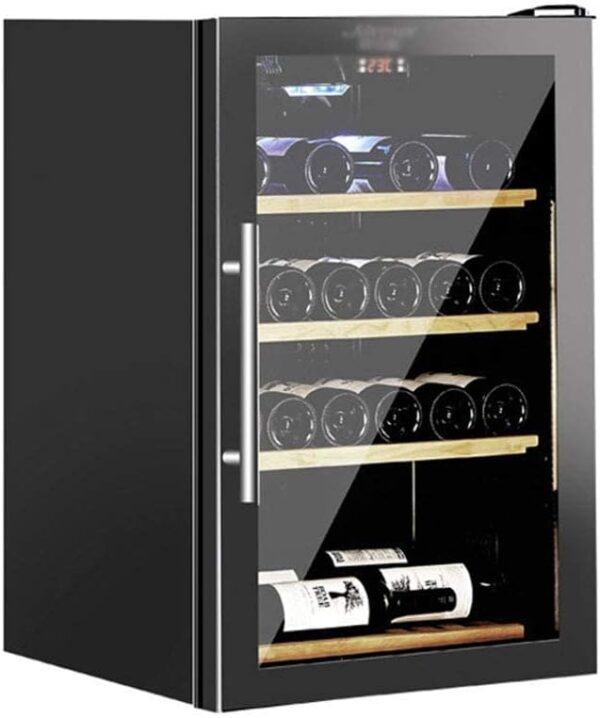 MOLVUS Wine Fridge - Red Wine Fridge, Countertop Wine Cooler - Freestanding Compact Mini Wine Fridge with Digital Control, Removable Beech Rack