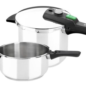 Monix Quick Pressure Cooker Set, Stainless Steel, 4 and 6 Litres, 2