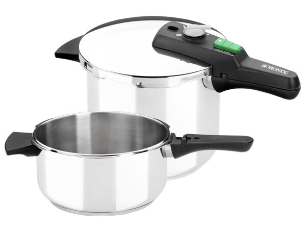 Monix Quick Pressure Cooker Set, Stainless Steel, 4 and 6 Litres, 2