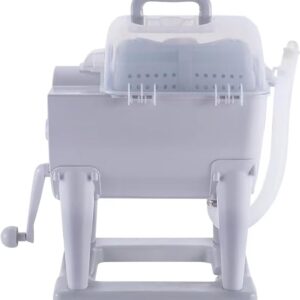 Morlinca Portable Washing Machine, Manual Washing Machine, Mini Washing Machine with Spinner, Can Be Used on Camping, Dorms, Apartments, Travel, Silver
