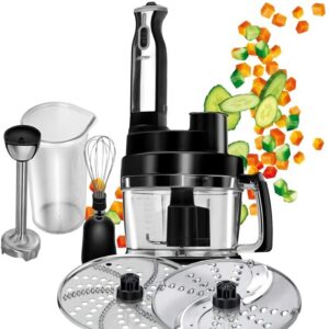 MPM - Complete Food Processor - Food Processor with Accessories - Kitchen Robot Black - 800W