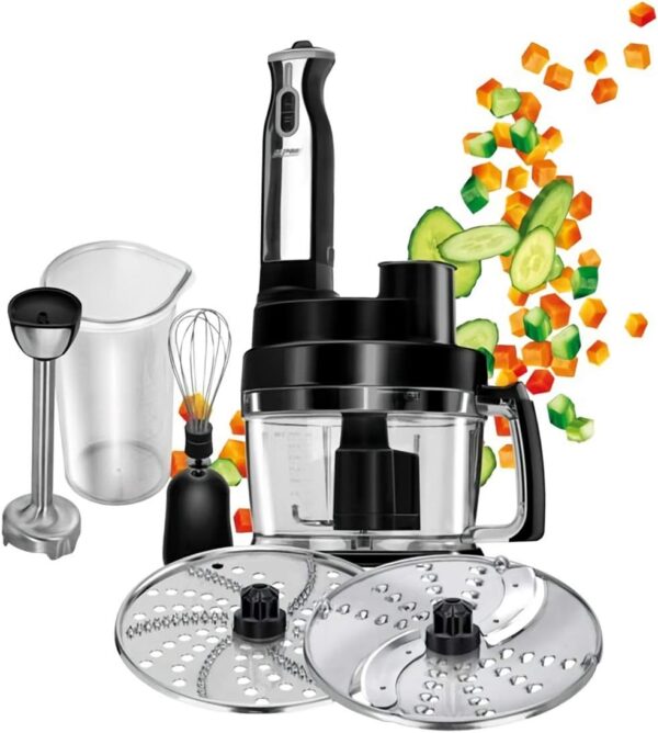 MPM - Complete Food Processor - Food Processor with Accessories - Kitchen Robot Black - 800W