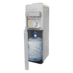 NaMaSyo Standing Water Dispenser with Hot, Room and Cold Spout, 550 W Floor Load, Water Dispenser for Home, Office, 5 Gallons (Silver)
