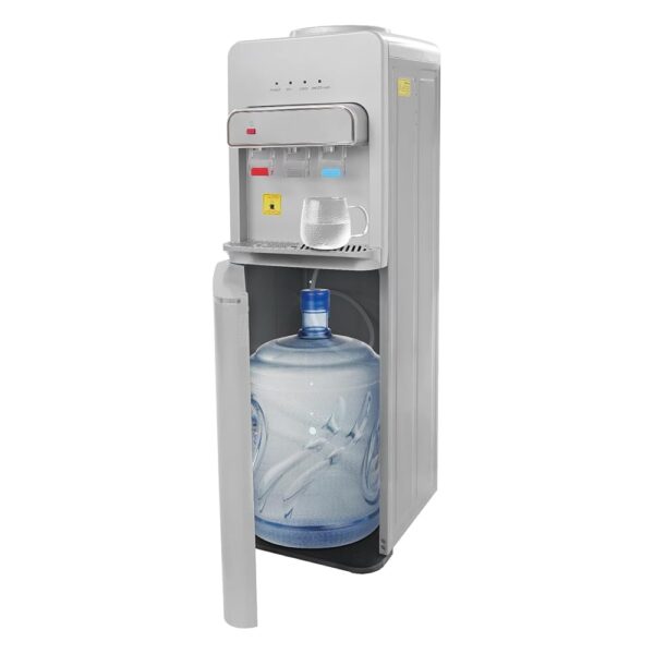 NaMaSyo Standing Water Dispenser with Hot, Room and Cold Spout, 550 W Floor Load, Water Dispenser for Home, Office, 5 Gallons (Silver)