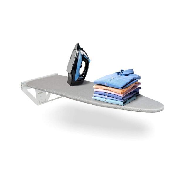 Nisorpa Wall-Mounted Ironing Board, Folding Ironing Board with Heat-Resistant Cover, Compact Bracket for Space-Saving Storage