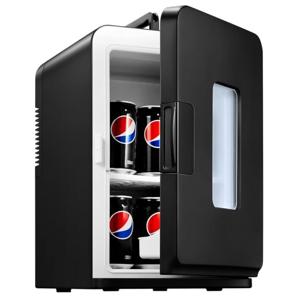 NORTHCLAN Mini Fridge for Room 15 L, with 220 V AC/12 V DC for Car and Home Use, Portable Fridge and Heating Fridge Perfect for Drinks, Cosmetics, Snacks, Max & Eco Mode, Black