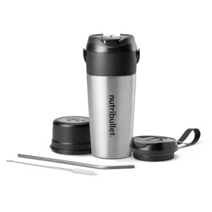 nutribullet Flip NBPB50350SS Portable Mixer with Insulated Cup Brushed Stainless Steel