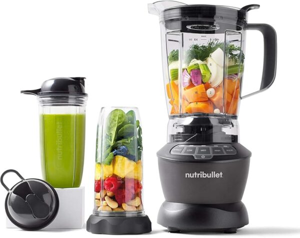 nutribullet Full Size Blender, Electric Mixer, Multifunctional Hand Blender, Professional Mixer, 1000 Watt Power, 1.6 L Cup, Grey, NBF450DG