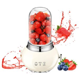 OTE Mixer Smoothie Maker Portable Mixer Electric Mixer with 396.9 g High Boron Glass Container To Go 400 ml Juicer Machines, Milkshake, Fruit and Vegetable Drinks - Beige