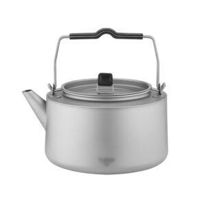Outdoor Campfire Camp Kettle Portable Lightweight Camping Kettle with 1L/1.45L Capacity | Robust and Portable Camp Titanium Teapot | Ideal for Bushcraft and Use on the Campfire i