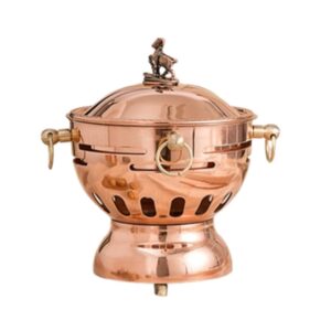 OYWEHECE Copper Hot Pot Pure Copper Hot Pot Retro Home/Restaurant Alcohol Oven Small Hot Pot Copper Slow Cooker Portable
