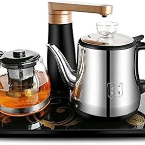 P9IDEDFH Automatic Stainless Steel Household Pump Electric Kettle Tea Set (Stainless Steel)