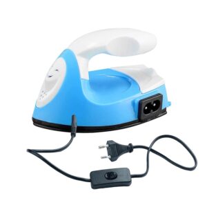 Perfeclan Mini Iron Mini Heat Press DIY Durable Handmade Multipurpose Small Craft Iron Electric Iron for Vinyl Projects Blue