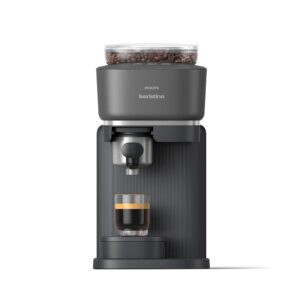 Philips Baristina Espresso Machine - Real Espresso - Made Simple. Compact Coffee Machine - Black Grey with Black-Grey Portafilter - 16 Bar Pump Pressure - Automatic Grinder -...
