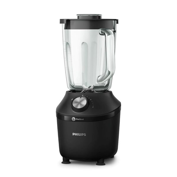Philips HR2291/41 Standmixer 3000 Series (600 Watt, ProBlend-Technologie, 4 Messer, 2L Glasbehälter, inkl. Trinkflasche) schwarz