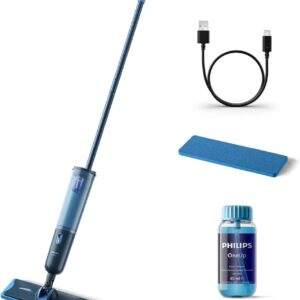 Philips OneUp 3000 Series Electric Mop - 2 x Cleaner Floors², 2 x Faster Wiping, Wireless with 360° Swivel, Washable Reusable Pads, Long-Lasting Battery (XV3101/01)