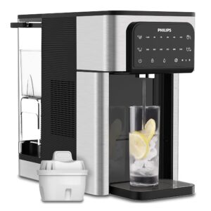 Philips Water All-in-One Water Station, Dispenser for Filtered Hot and Cold Water, 2.8 L Capacity, 6 Temperature Presets, Touchscreen ADD5980/31, Silver, Black, One Size