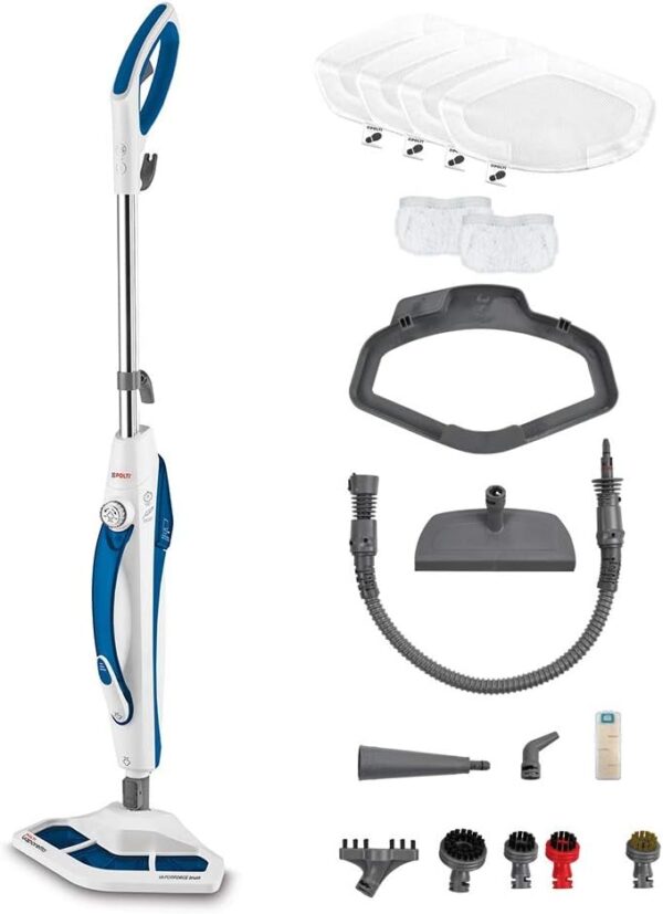 Polti Vaporetto SV460_Double Steam Mop with Portable Steam Cleaner, Kills and Eliminates 99.9%* of Viruses, Germs and Bacteria, with Additional Wipes, 17 Accessories