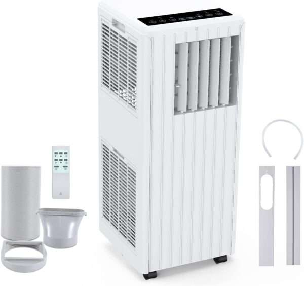 Portable Air Conditioner - 12,000 BTU Air Conditioner for Rooms up to 45 m², 3-in-1 Functionality with Fan and Dehumidification Function, with LED Function Display and Remote...