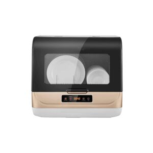 Portable Worktop Dishwasher with Child Safety System, Air Drying Function and LED Light with 6 Place Settings and Practical Cutlery Basket