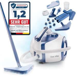 Primavella Steam Cleaner (Don Vito) - Powerful Steam Cleaner for Floor, Upholstery & Bathroom - Steam Cleaner with 3.5 Bar - 16 x Accessories for Grouts & Sofa - Versatile Steam...