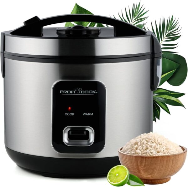 ProfiCook® Rice Cooker for 3 kg Rice | Quick Preparation without Burning | Warming Function | Includes Measuring Cup and Rice Spoon | Rice Cooker with Non-Stick | Rice Cooker...