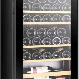 QPZMALSKY Thermoelectric Red Wine and White Wine Fridge, Independent Wine Fridge, Digital Temperature Screen, Double Tempered Glass Door, Ope, Open