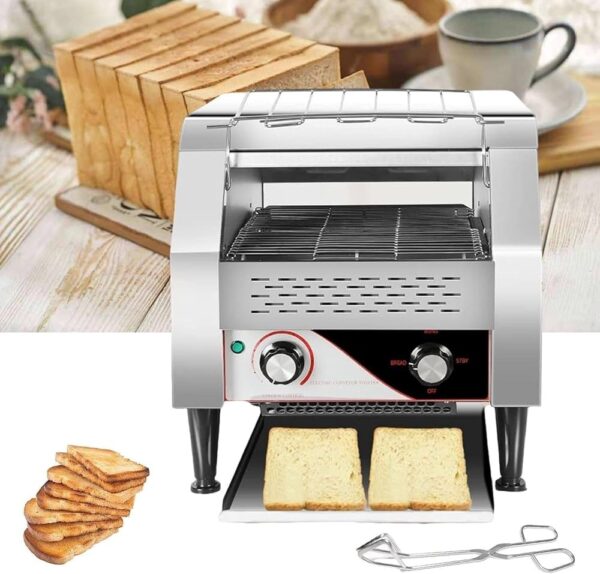 QUSYZD Commercial Toaster - 300 Slices/Hour, Perfect for Restaurants and Bakeries, High Performance Industrial Conveyor Belt, 2200W Power for Fast Toasting - Ideal Bage