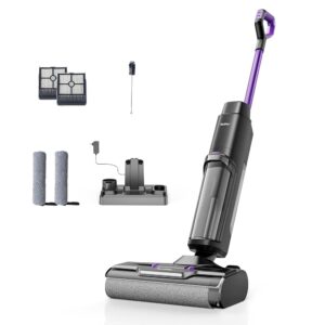 Redkey W15 Wet and Dry Vacuum Cleaner Wireless, Self-Cleaning Mop Vacuum Cleaner Edge Cleaning 6 mm with Double Water Tank Support 910 ml, Roller Brush and Hypa Accessories,...