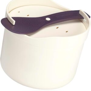 REISHUNGER Microwave Rice Cooker (1.7 L) - White - For Perfectly Cooked Rice in Just 12 Minutes - Dishwasher Safe